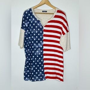 NWOT Plus Size 4th of July Flag Too 1X 2X